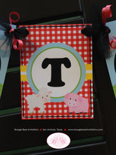 Load image into Gallery viewer, Farm Animals Birthday Party Banner Small Girl Boy Petting Zoo Red Barn Blue 1st 2nd 3rd 4th 5th 6th 7th Boogie Bear Invitations Peyton Theme