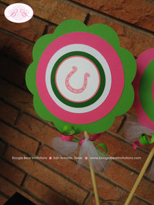 Lucky Charm Birthday Party Centerpiece Set Pink St. Patrick's Day Green Shamrock 4 Leaf Clover Display Boogie Bear Invitations Eileen Theme