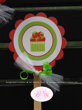 Load image into Gallery viewer, Strawberry Orchard Birthday Party Cupcake Toppers Girl Garden Green Picking Red Berry Vine Sweet Picnic Boogie Bear Invitations Katie Theme