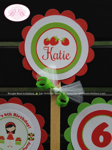Strawberry Orchard Birthday Party Cupcake Toppers Girl Garden Green Picking Red Berry Vine Sweet Picnic Boogie Bear Invitations Katie Theme