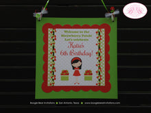 Load image into Gallery viewer, Strawberry Girl Party Door Banner Birthday Red Green Orchard Summer Berry Sweet Outdoor Garden Flower Boogie Bear Invitations Katie Theme