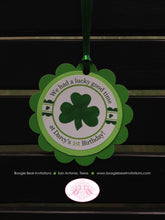 Load image into Gallery viewer, St. Patrick&#39;s Shamrock Favor Tags Birthday Party Girl Boy Happy Day Green Clover Lucky Spring Holiday Boogie Bear Invitations Darcy Theme
