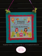 Load image into Gallery viewer, Pink Mermaid Birthday Party Package Pool Beach Ocean Girl Swim Fish Sea Swimming Turquoise Splash Bash Boogie Bear Invitations Adella Theme