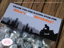Load image into Gallery viewer, ATV Birthday Party Treat Bag Toppers Folded Favor Orange All Terrain Vehicle Quad 4 Wheeler Racing Race Boogie Bear Invitations Silas Theme
