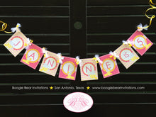 Load image into Gallery viewer, Pink Lemonade Name Age Party Banner Birthday Small Yellow White Chevron Stand Sweet Lemon Picnic Drink Boogie Bear Invitations Janine Theme