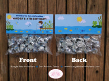 Load image into Gallery viewer, Fishing Boy Birthday Party Treat Bag Toppers Folded Tent Favor Gift Brown Blue River Ocean Lake Dock Boogie Bear Invitations Vander Theme