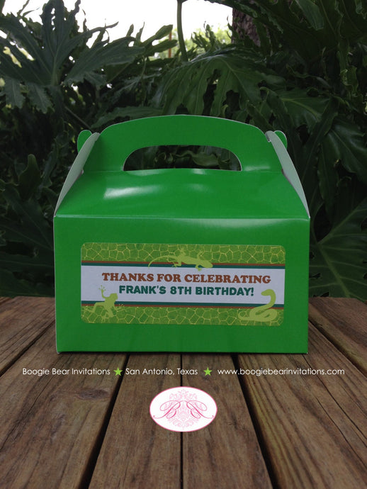 Reptile Birthday Party Treat Boxes Favor Box Snake Green Frog Boy Girl Amazon Jungle Rain Forest Wild Boogie Bear Invitations Frank Theme