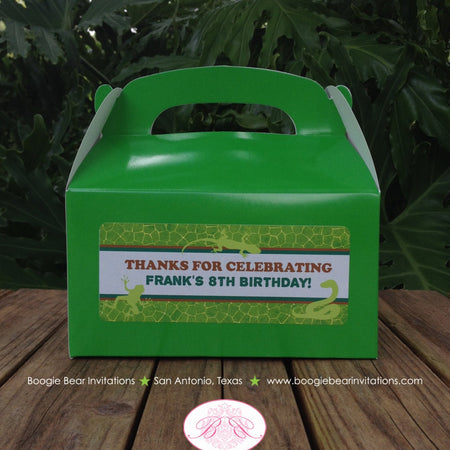Reptile Birthday Party Treat Boxes Favor Box Snake Green Frog Boy Girl Amazon Jungle Rain Forest Wild Boogie Bear Invitations Frank Theme