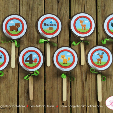 Woodland Animals Cupcake Toppers Birthday Party Fox Girl Boy Forest Creature Fox Bear Deer Skunk Racoon Boogie Bear Invitations Holden Theme