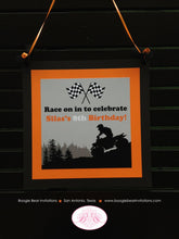 Load image into Gallery viewer, ATV Off Road Birthday Party Package Boy Girl Orange Black Racing All Terrain Vehicle Quad Checkered Flag Boogie Bear Invitations Silas Theme