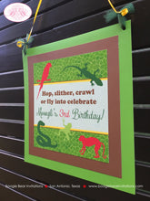 Load image into Gallery viewer, Rainforest Birthday Party Door Banner Outdoor Monkey Snake Gecko Wild Zoo Green Tropical Amazon Jungle Boogie Bear Invitations Mowgli Theme