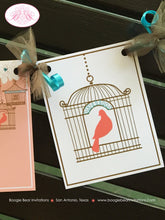 Load image into Gallery viewer, Garden Birds I am 1 Highchair Banner Birthday Party ONE Garden Flowers Girl Birdcage Trees 1st 2nd 3rd Boogie Bear Invitations Coralee Theme