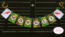 Load image into Gallery viewer, Rainforest Birthday Party Name Banner Reptile Snake Gecko Tropical Amazon Jungle Rain Forest Boy Girl Boogie Bear Invitations Mowgli Theme