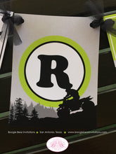 Load image into Gallery viewer, ATV 4 Wheel Birthday Party Name Banner Racing Green Boy Girl 1st 4th 5th 6th 7th 8th 9th 10th 11th 12th Boogie Bear Invitations Ryan Theme