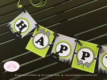 Load image into Gallery viewer, ATV Happy Birthday Party Banner Race Black Lime Green All Terrain Vehicle Quad 4 Wheeler Racing Track Boogie Bear Invitations Ryan Theme