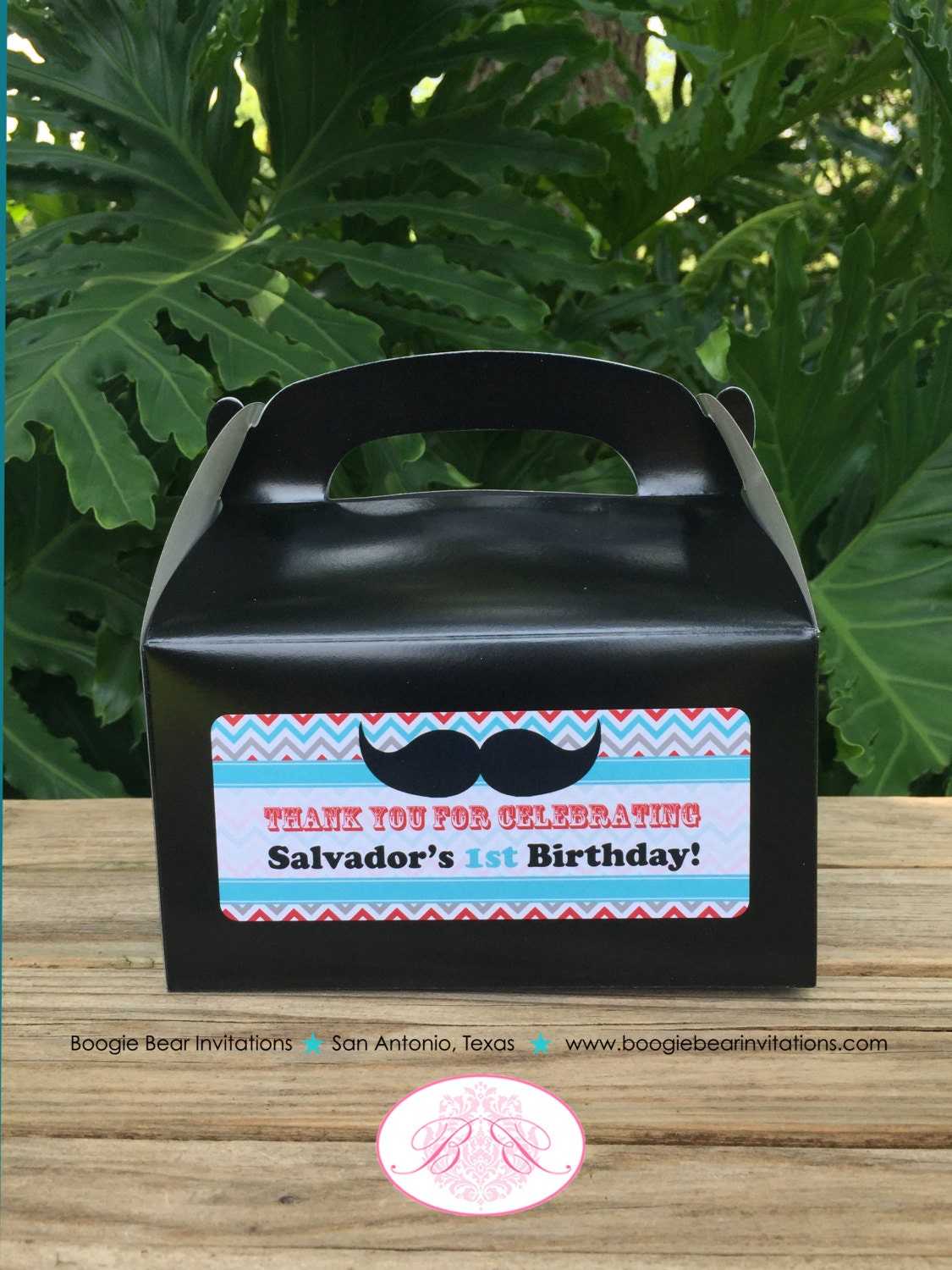 Mustache Bash Birthday Party Treat Boxes Favor Tags Bag Little Man Boy Chevron Red Blue Bow Tie 1st Boogie Bear Invitations Salvador Theme