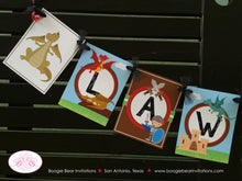 Load image into Gallery viewer, Dragon Knight Birthday Party Name Banner Boy Soldier Shield Red Brown Blue Flying 1st 2nd 3rd 4th 5th Boogie Bear Invitations Lawson Theme