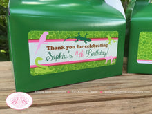 Load image into Gallery viewer, Pink Rain Forest Birthday Party Treat Boxes Favor Box Parrot Green Girl Wild Zoo Amazon Jungle Boogie Bear Invitations Sophia Theme