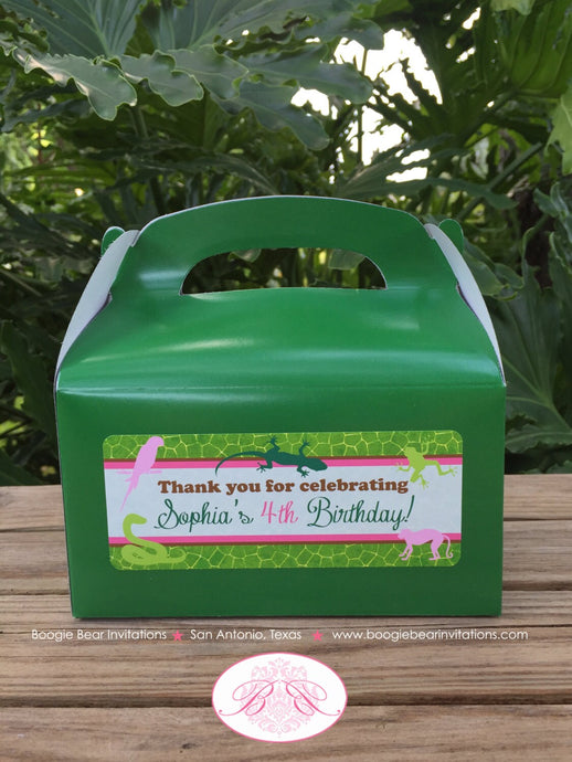 Pink Rain Forest Birthday Party Treat Boxes Favor Box Parrot Green Girl Wild Zoo Amazon Jungle Boogie Bear Invitations Sophia Theme