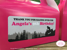 Load image into Gallery viewer, Pink ATV Birthday Party Treat Boxes Favor Tags Bag Girl Black Quad All Terrain Vehicle Racing Off Road Boogie Bear Invitations Angela Theme