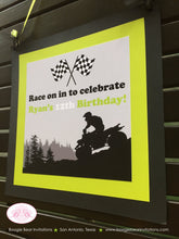 Load image into Gallery viewer, ATV Off Road Birthday Door Banner Party Quad Boy Girl Lime Green Black All Terrain Vehicle 4 Wheeler Race Boogie Bear Invitations Ryan Theme