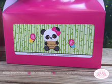 Load image into Gallery viewer, Pink Panda Bear Birthday Party Treat Boxes Favor Tags Girl Butterfly Black Spot Dot Wild Zoo Animals Boogie Bear Invitations Jeanette Theme