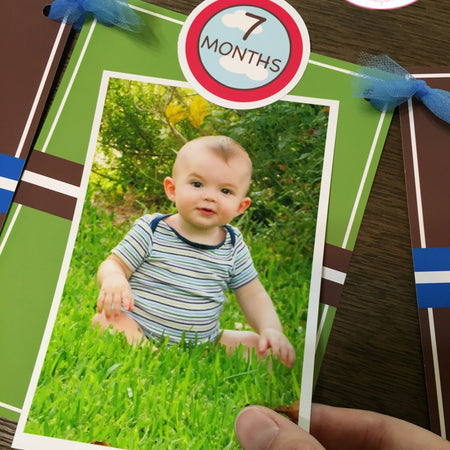 Lake Party Photo Timeline Banner Happy 1st Birthday Red Blue Green Brown River 1st 2nd 3rd 4th 5th 6th Boogie Bear Invitations Jamie Theme