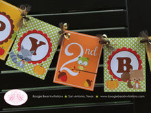 Load image into Gallery viewer, Fall Woodland Animals Happy Birthday Banner Party Owl Squirrel Fox Forest Creature Pumpkin Boy Girl Boogie Bear Invitations Autumn Rae Theme