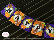 Load image into Gallery viewer, Halloween Bat Happy Birthday Banner Party Little Girl Boy Pumpkin Full Moon Stars Mummy Vampire Flying Boogie Bear Invitations Bram Theme
