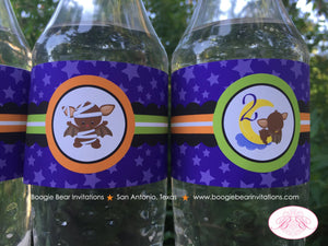Halloween Bat Birthday Party Bottle Wraps Wrappers Cover Label Girl Boy Full Moon Fall Spooky Pumpkin Kid Boogie Bear Invitations Bram Theme