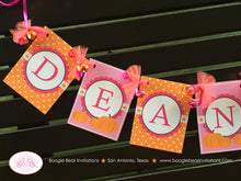 Load image into Gallery viewer, Pink Pumpkin Birthday Party Name Age Banner Hay Ride Corn Maze Small Girl Barn Farm Fall Orange Country Boogie Bear Invitations Deanna Theme