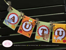 Load image into Gallery viewer, Fall Woodland Animals Birthday Banner Party Small Girl Boy Owl Squirrel Fox Forest Pumpkin Harvest Boogie Bear Invitations Autumn Rae Theme