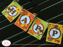 Load image into Gallery viewer, Autumn Harvest Happy Birthday Banner Girl Party Fall Forest Pumpkin Bird Girl Farm Barn Country Forest Boogie Bear Invitations Georgia Theme