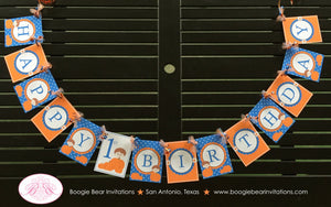 Blue Pumpkin Happy Birthday Party Banner Little Boy Dot Fall Autumn Orange Halloween Farm Barn 1st 2nd Boogie Bear Invitations Colin Theme