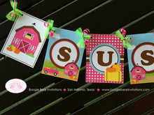 Load image into Gallery viewer, Pink Farm Pumpkin Party Name Banner Birthday Barn Girl Fall Ranch 1st 2nd 3rd 4th 5th 6th 7th 8th 9th Boogie Bear Invitations Susannah Theme