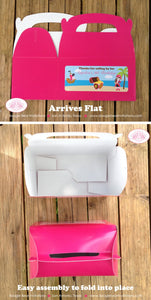 Pink Pirate Girl Birthday Party Treat Boxes Favor Tags Ship Island Tropical Ocean Beach Sea Swimming Boogie Bear Invitations Angelica Theme