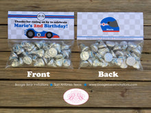 Load image into Gallery viewer, Race Car Birthday Party Treat Bag Toppers Folded Favor Label Boy Girl Red Black Blue Diver Helmet Racing Boogie Bear Invitations Mario Theme
