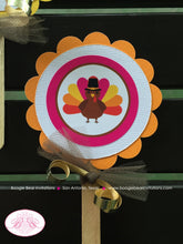 Load image into Gallery viewer, Little Pink Turkey Cupcake Toppers Party Birthday Thanksgiving Pumpkin Autumn Girl Fall Picking Carving Boogie Bear Invitations Riley Theme