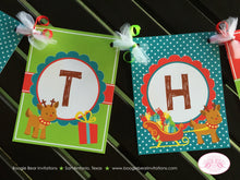 Load image into Gallery viewer, Little Reindeer Happy Birthday Banner Girl Boy Christmas Winter Party Sleigh Presents 1st 2nd 3rd 4th Boogie Bear Invitations Rudolph Theme