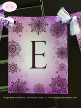 Load image into Gallery viewer, Sweet 16 Birthday Party Name Banner Violet Lavender Snowflake Christmas Girl Teen 1st 21st 30th 40th Boogie Bear Invitations Noelle Theme