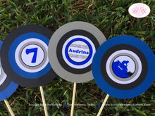 Load image into Gallery viewer, ATV Birthday Party Centerpiece Stick Set Blue Boy Girl All Terrain Vehicle Quad 4 Wheeler Racing Track Boogie Bear Invitations Audrina Theme