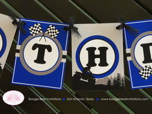 Load image into Gallery viewer, ATV Happy Birthday Party Banner Racing Teen Adult 4 Wheeler Boy Girl Blue Black All Terrain Vehicle Boogie Bear Invitations Audrina Theme