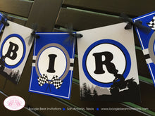 Load image into Gallery viewer, ATV Happy Birthday Party Banner Racing Teen Adult 4 Wheeler Boy Girl Blue Black All Terrain Vehicle Boogie Bear Invitations Audrina Theme