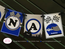 Load image into Gallery viewer, ATV 4 Wheel Birthday Party Name Banner Racing Blue Boy Girl All Terrain Vehicle Quad 4 Wheeler Racing Boogie Bear Invitations Audrina Theme