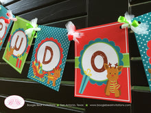 Load image into Gallery viewer, Little Reindeer Birthday Name Banner Party Girl Boy Christmas Winter Santa Sleigh Presents Red Nose Boogie Bear Invitations Rudolph Theme