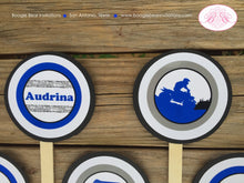 Load image into Gallery viewer, ATV Birthday Party Cupcake Toppers Blue Black Boy Girl All Terrain Vehicle Quad 4 Wheeler Off Road Boogie Bear Invitations Audrina Theme