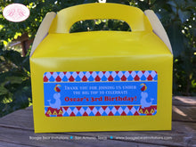 Load image into Gallery viewer, Circus Birthday Party Treat Boxes Favor Tags Bag Box 3 Ring Red Yellow Blue Boy Girl Big Top Ball Clown Boogie Bear Invitations Oscar Theme