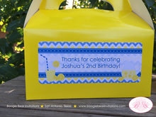 Load image into Gallery viewer, Blue Lemonade Party Treat Boxes Favor Tags Bag Birthday Box Yellow Chevron Boy Sweet Lemon Slice Drink Boogie Bear Invitations Joshua Theme