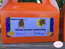 Load image into Gallery viewer, Halloween Bat Birthday Party Treat Boxes Favor Tags Bag Girl Boy Pumpkin Full Moon Black Vampire Haunted Boogie Bear Invitations Bram Theme