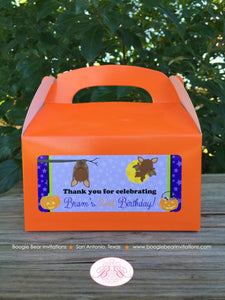 Halloween Bat Birthday Party Treat Boxes Favor Tags Bag Girl Boy Pumpkin Full Moon Black Vampire Haunted Boogie Bear Invitations Bram Theme